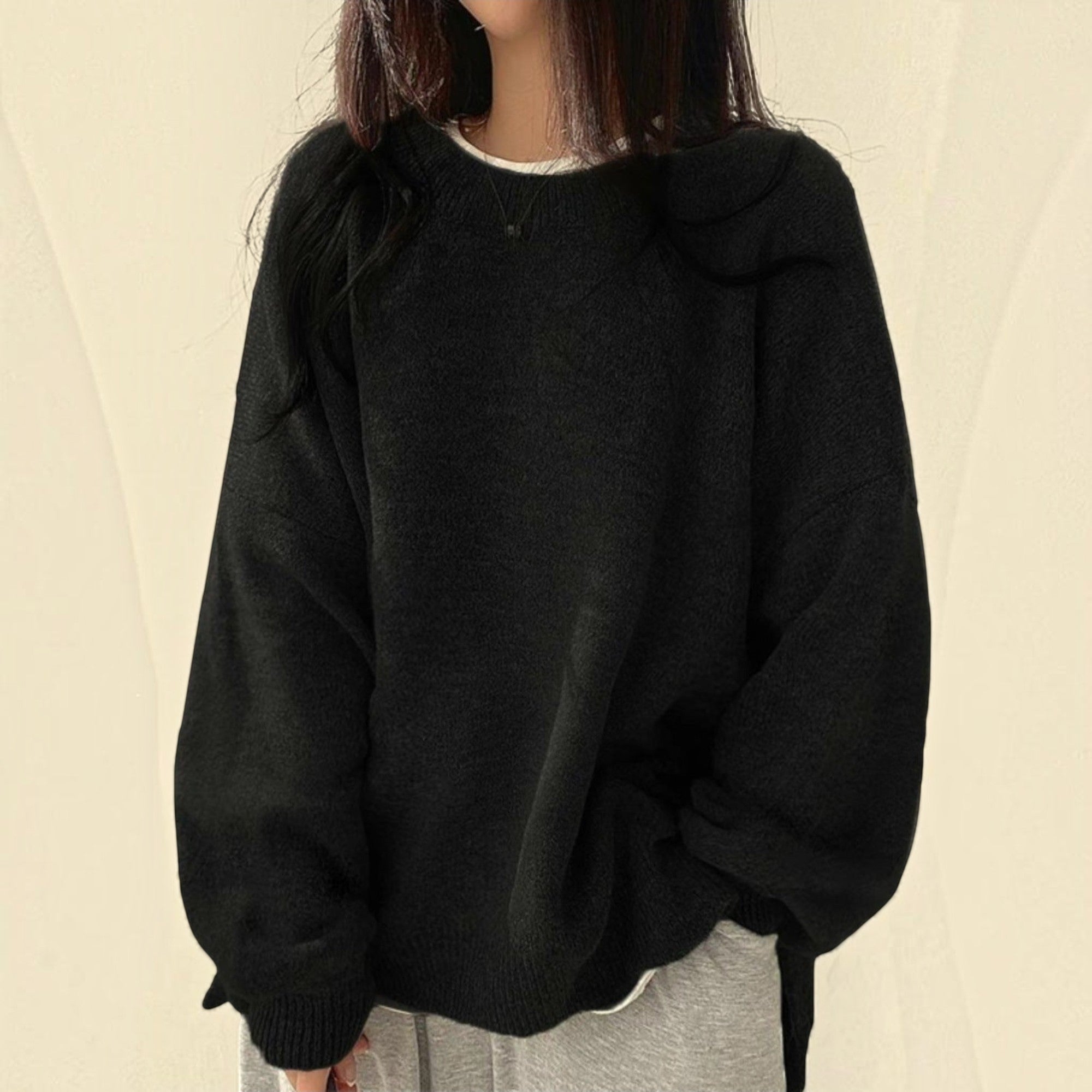 Ellmont London | Crewneck Sweater Women's Casual Knit Pullover with Relaxed Fit