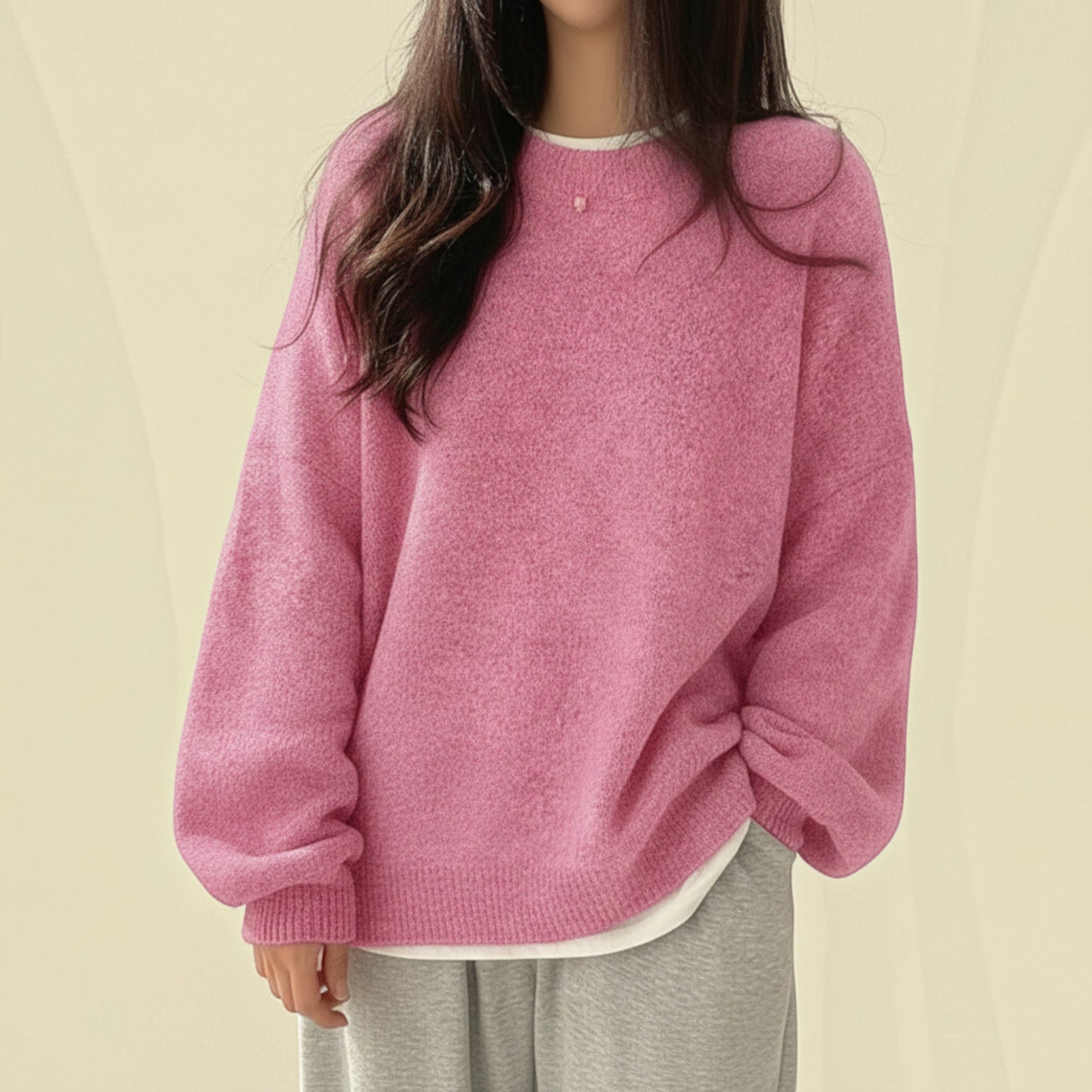 Ellmont London | Crewneck Sweater Women's Casual Knit Pullover with Relaxed Fit