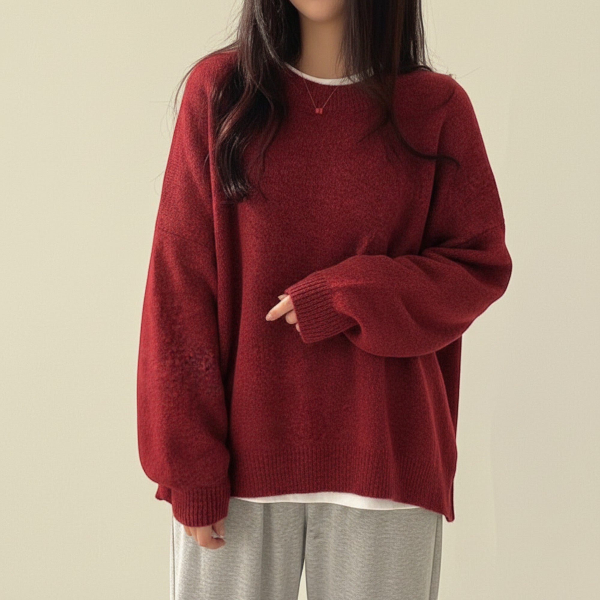 Ellmont London | Crewneck Sweater Women's Casual Knit Pullover with Relaxed Fit