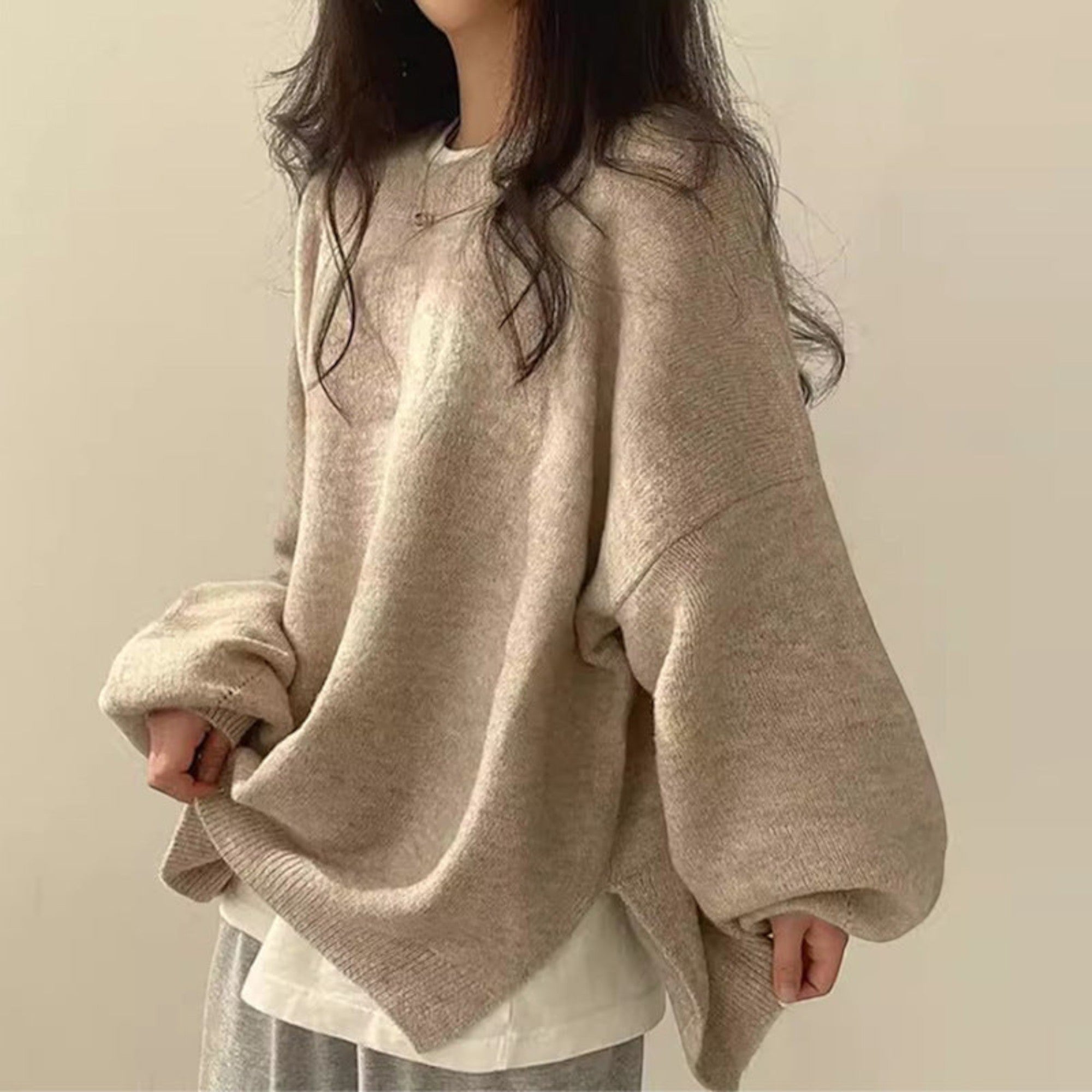 Ellmont London | Crewneck Sweater Women's Casual Knit Pullover with Relaxed Fit