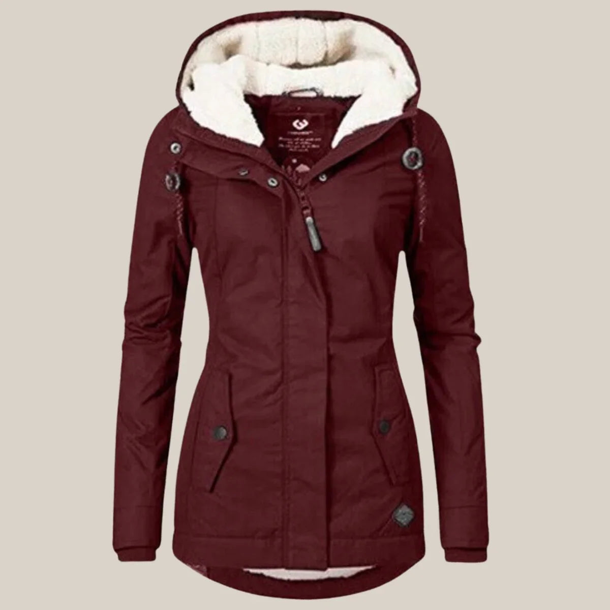 Women's Sherpa Lined Hooded Quilted Jacket – Fleece Winter Coat