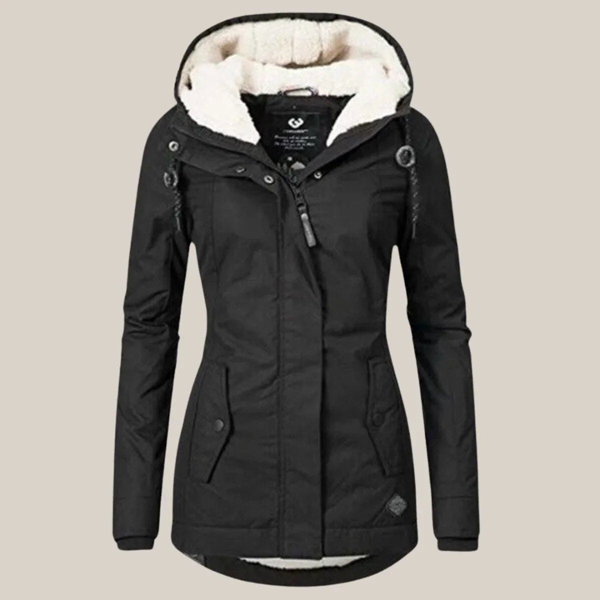 Women's Sherpa Lined Hooded Quilted Jacket – Fleece Winter Coat