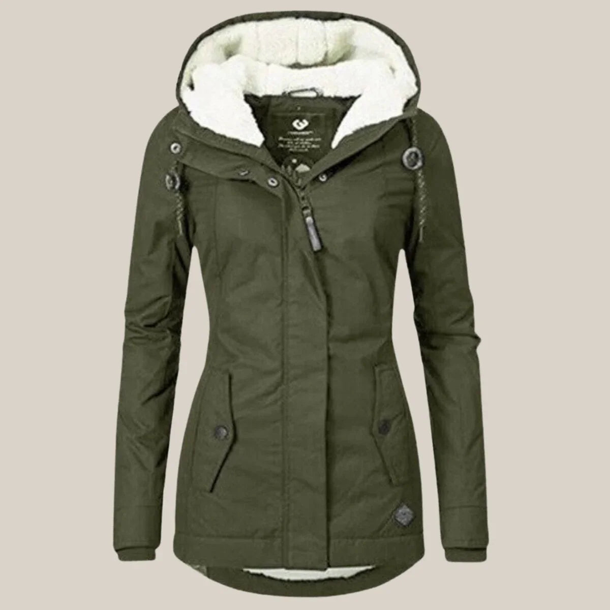 Women's Sherpa Lined Hooded Quilted Jacket – Fleece Winter Coat